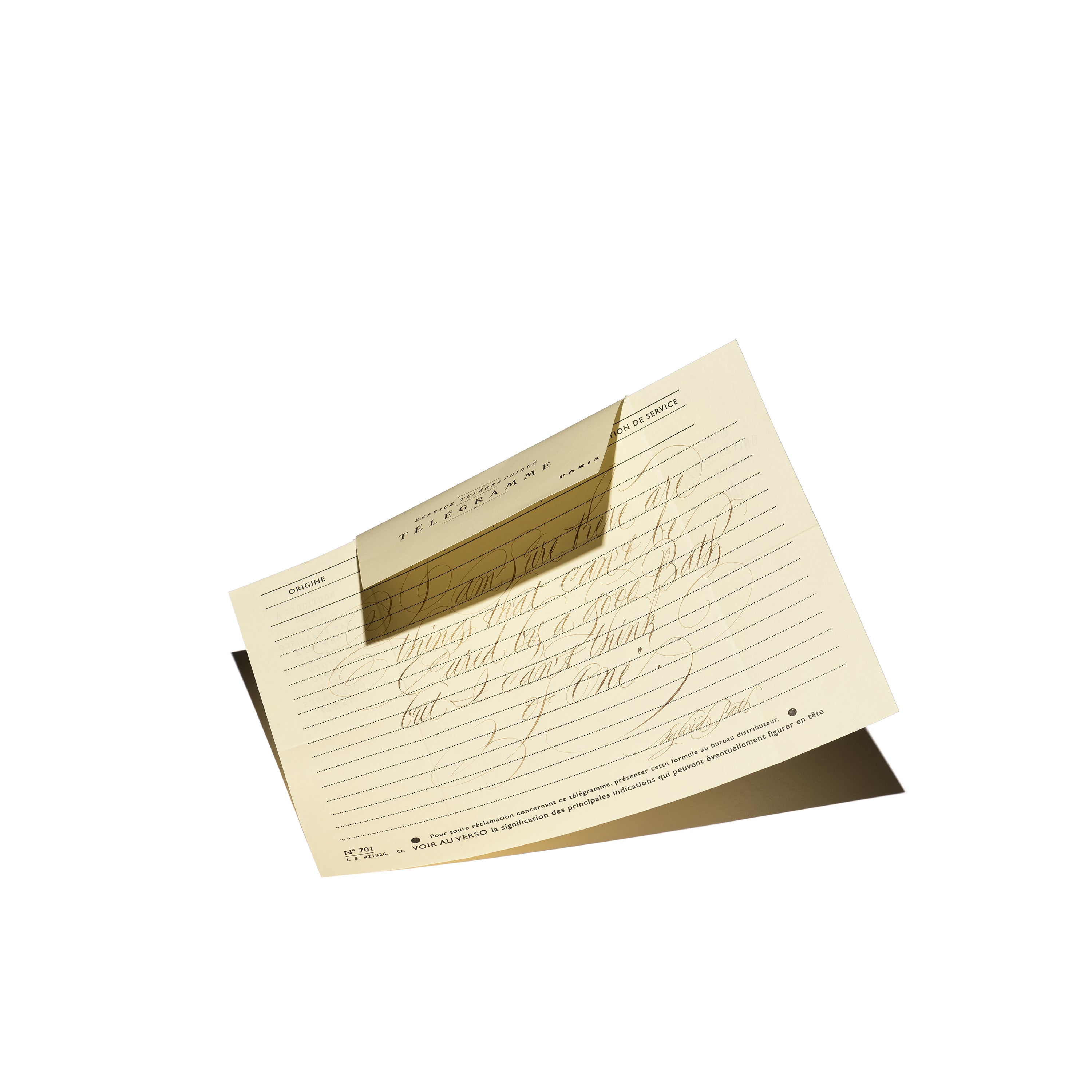 Télégramme calligraphié