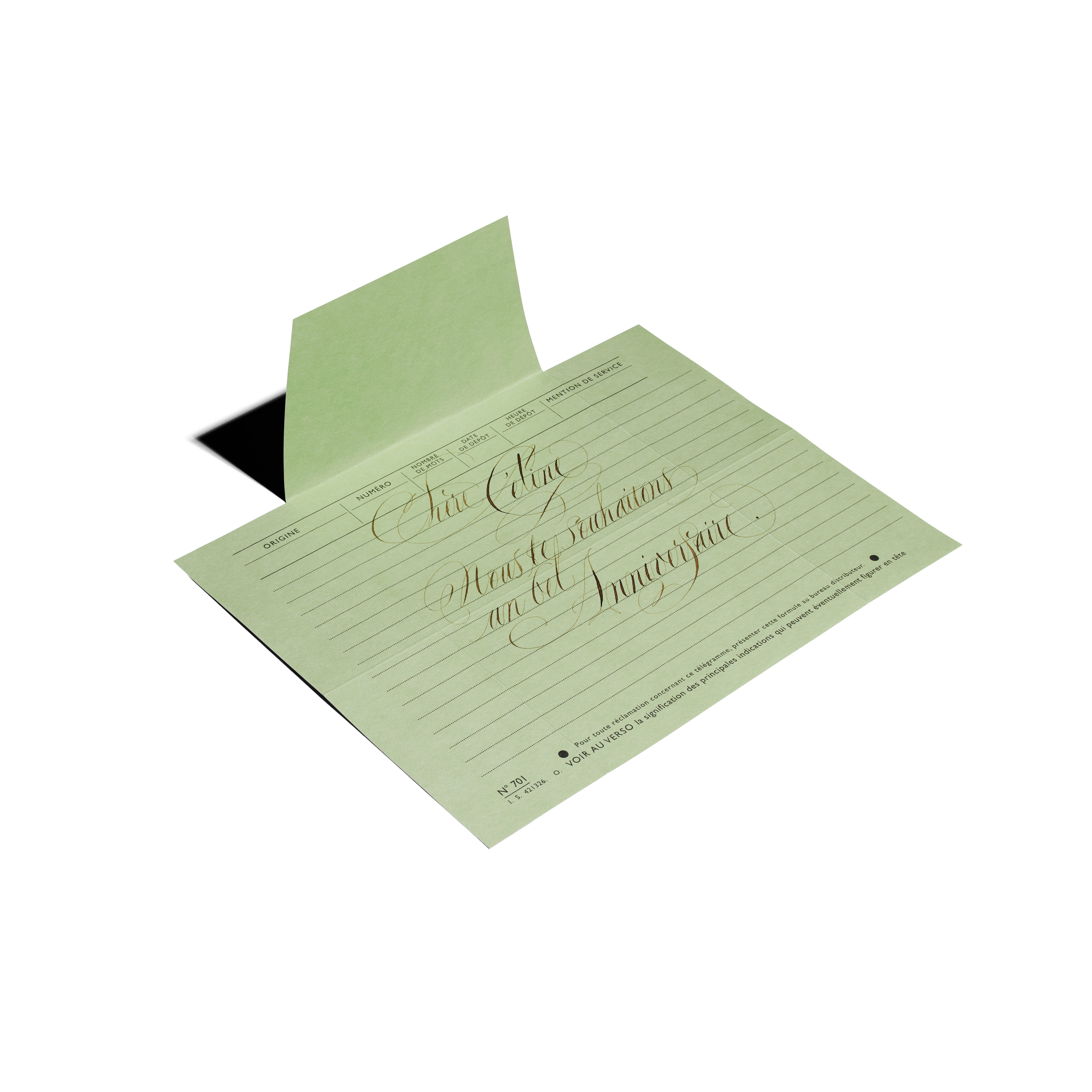 Telegramma calligrafato