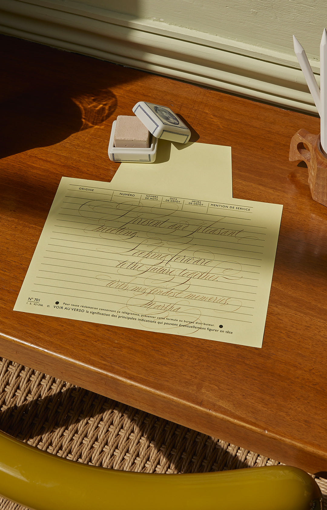 Télégramme Calligraphié